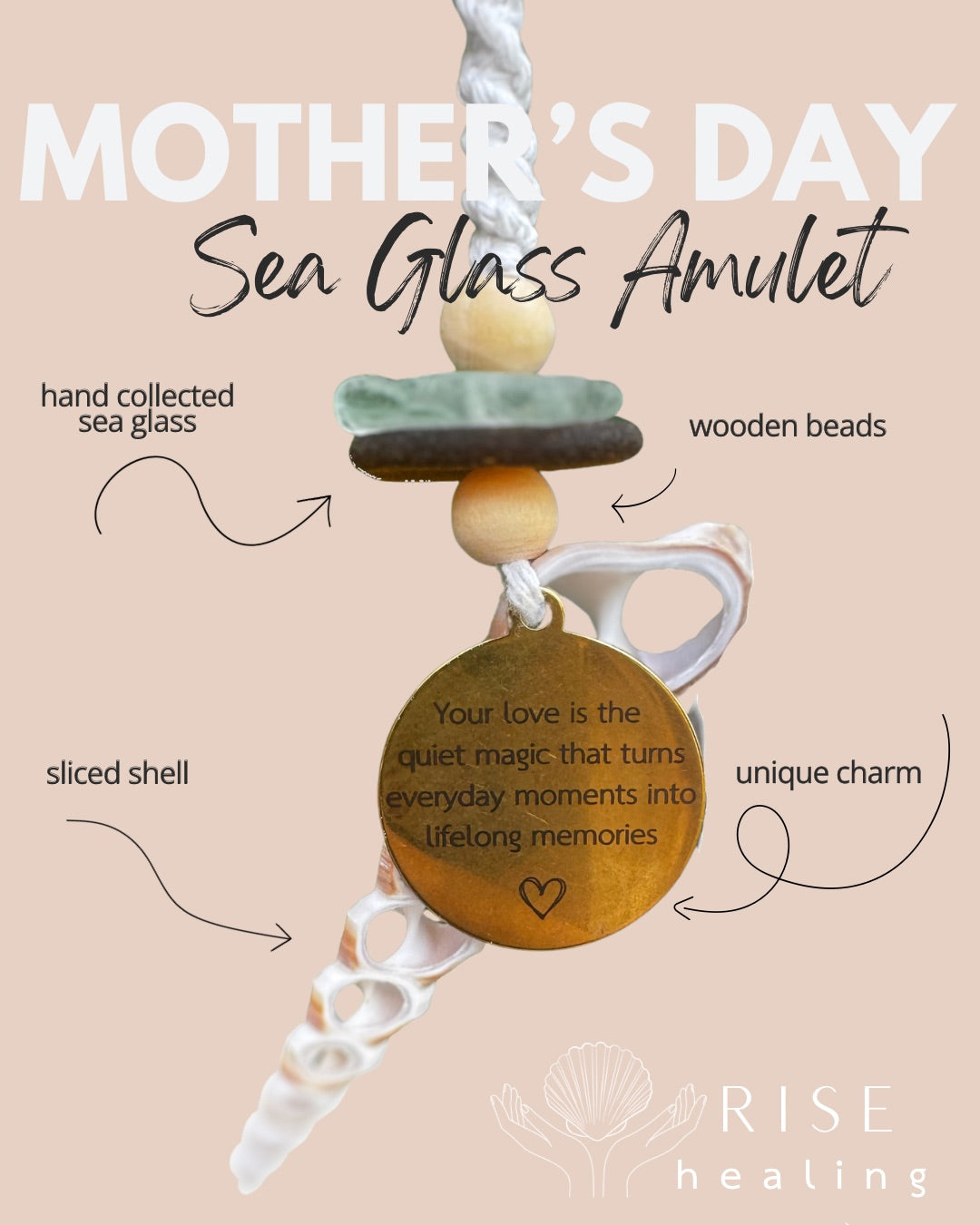 Ocean Amulet - GOLD Mothers Day charm